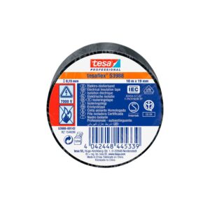 Cinta aislante homologada negra 19 mm x 10 m