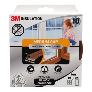 Burlete de aislamiento premium para huecos medianos de 2 - 4,5 mm, marrón, 6 m