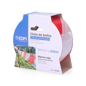 Cinta de baliza blanca/roja 50 mm x 200 m