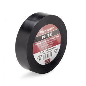Cinta aislante pvc alta adhesión negra 25 mm x 0,15 mm x 20 m