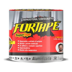 Cinta tapa gotera aluminizada butilo 100 mm x 5 m