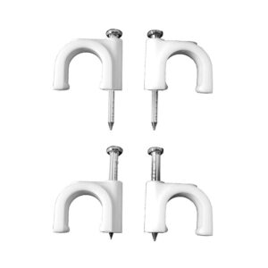 Grapa para cable manguera tubular 2 x 0,5 mm n°04, blanca, caja 100 uds