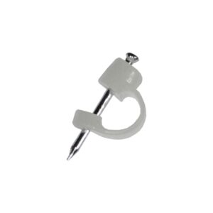 Grapa para cable tv, transparente, caja 100 uds
