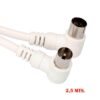 Prolongación tv acodada 9,5 mm 2,5m envasada blanca