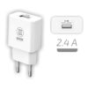 Cargador 12 w usb-a, 2,4 a blanco