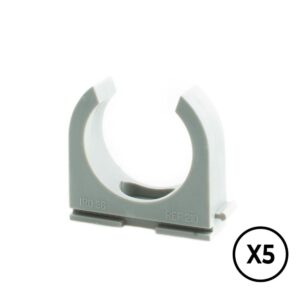 Soporte a presion lh ø 16 mm, gris, 5 unidades