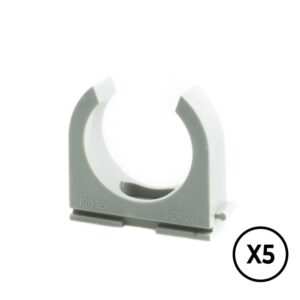 Soporte a presion lh ø 20 mm, gris, 5 unidades