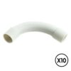 Manguito pvc curvado a 90° ø 25 mm, gris, 10 unidades