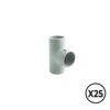 Manguito en t inspeccionable de pvc ø 25 mm, gris, 25 unidades