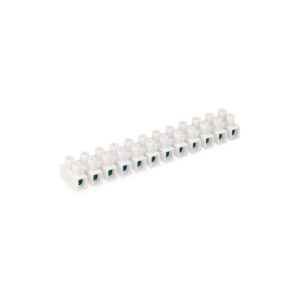 Regleta de conexion de 10 mm , 12 conectores, homologada, blanca