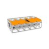 Conector rápido con palanca 5 vias, ø maximo 6 mm², 450 v , 41 a - transparente - 36 x 21,1 x 10,1 mm