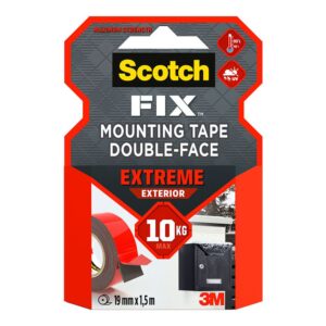 Cinta doble cara de montaje extreme para exteriores, máx 10 kg 19mmx1,5m