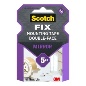 Cinta doble cara montaje espejos máx 5 kg 19mmx1,5m