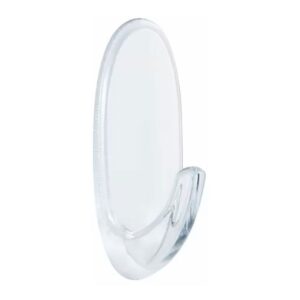 Command gancho mediano trasparente, 25 x 60 x 25 mm, 2 uds + 4 tiras