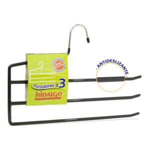 Percha antideslizante para 3 pantalones, color azul