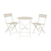 Conjunto de mesa y 2 sillas helsingborg, plegables, de acero, blanco