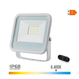 Foco proyector led blanco 20 w 1520 lm 6400 k luz fría - 12,4 x 2,8 x 10,6 cm