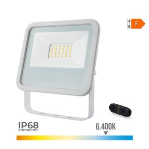 Foco proyector led blanco 30 w 2370 lm 6400 k luz fría - 15,8 x 2,9 x 13,5 cm