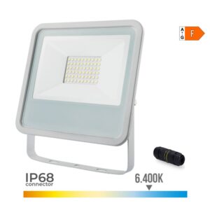 Foco proyector led blanco 50 w 4000 lm 6400 k luz fría - 19,2 x 2,9 x 17,5 cm