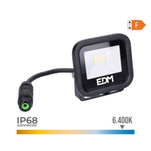 Foco proyector led 10 w 800 lm 6400 k luz fría, black series - 9,2 x 8,1 x 2,7 cm