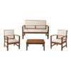 Conjunto de jardín madera de acacia, 4 piezas