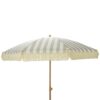 Parasol para jardín, rayas taupe y blanco con flecos, ø183 x 200 cm