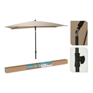 Parasol rectangular beige, 125 x 200 cm