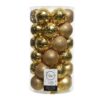 Tubo con 37 bolas doradas decorativas para arbol de navidad ø6cm