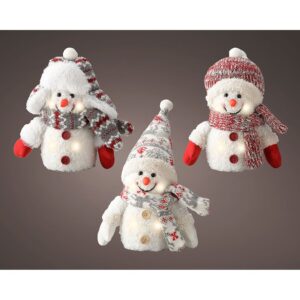 Muñeco de nieve con microled, modelo variados, 11 x 8 x 18 cm