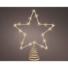 Adorno estrella para árbol navidad, dorada, 20 led, 23 x 6 x 25,5 cm