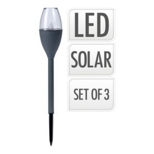 Lamparas solares color gris, 3 unidades
