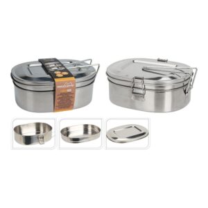 Fiambrera de acero inoxidable 1200 ml 180 x 140 x 75 mm