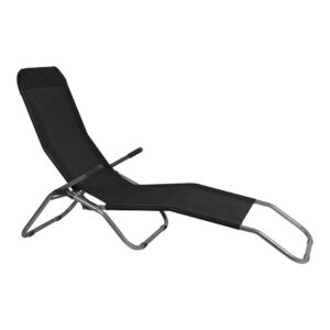 Tumbona de playa plegable color negra 187 x 60 x 93 cm