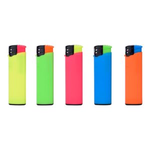 Encendedor electrónico rubber touch, colores surtidos euro/u