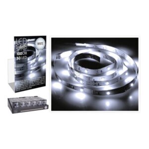 Tira de led 1m 30 leds a pilas blanco frio