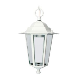 Aplique exterior zurich de aluminio y cristal e27 60 w sin bombilla, color blanco, para techo