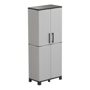 Armario alto línea family de polipropileno gris claro, 68 x 37 x 169 cm