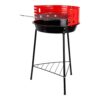 Barbacoa pie negra/roja, 33 x 32 x 55 cm