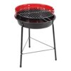 Barbacoa de carbón 3 patas, negra y roja, ø33 x 44,5 cm