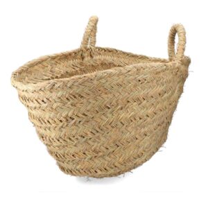 Cesta oval para leñero de esparto, 60 x 35 x 45 cm