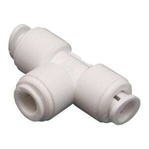 Adaptador t de polietileno con distribución automática ¼ pulg