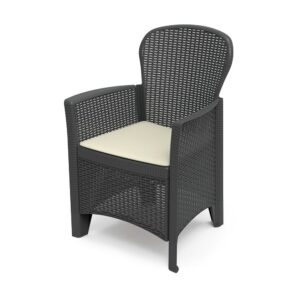 Butaca imitación rattan folia color antracita 60 x 58 x 89 cm