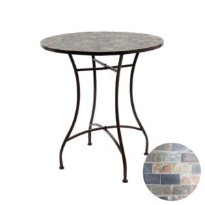 Mesa metálica/mosaico stuttgart color marrón para exterior ø70 x 77 cm