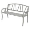 Banco de hierro para exterior, 123 x 53 x 86 cm, gris
