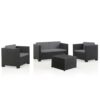 Conjunto jardín diva tropea grafit 4 piezas antracita + cojines