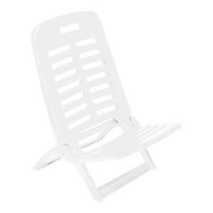 Silla de playa plegable color blanco 40 x 51,5 x 62 cm