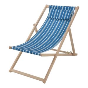 Silla plegable de tela y madera 97 x 56 x 85 cm
