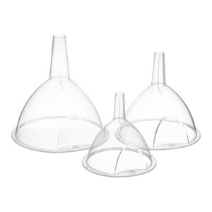 Embudos de plástico transparente ø10 cm / ø12 cm / ø12 cm - 3 uds