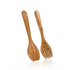 Cubierto para ensalada de madera de olivo 30 cm