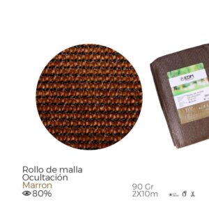 Malla de ocultación color marron 90g 2x10m